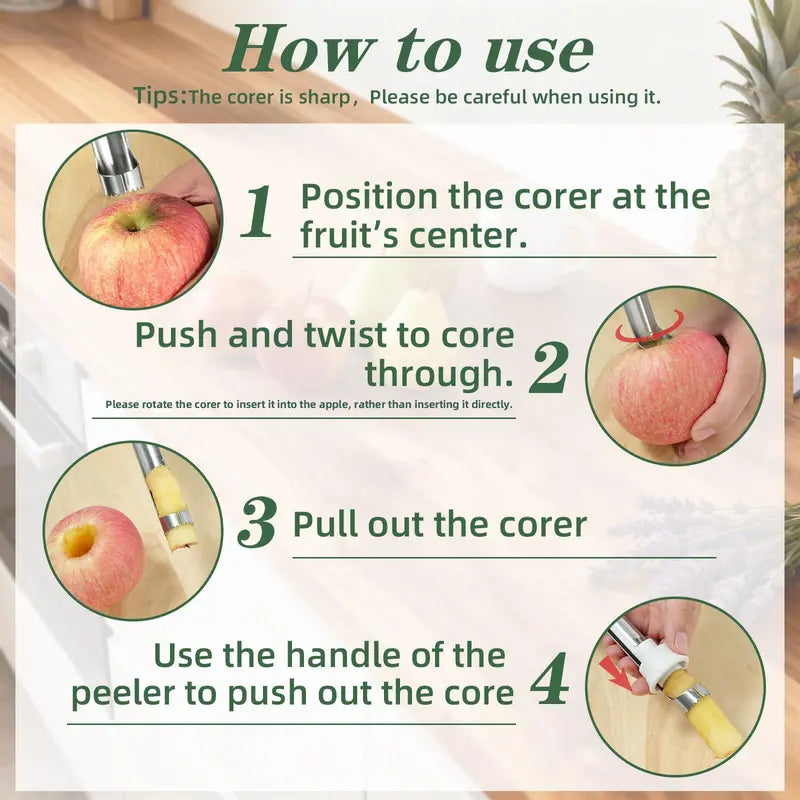 2 in 1 Apple Corer and Peeler Tool