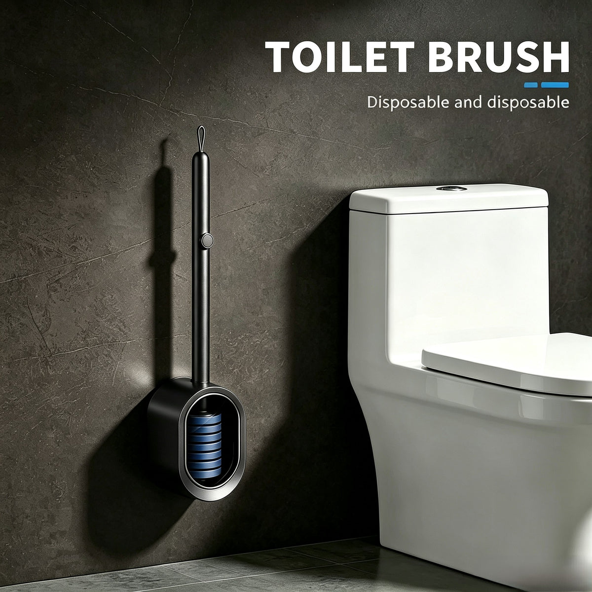 Disposable toilet brush set