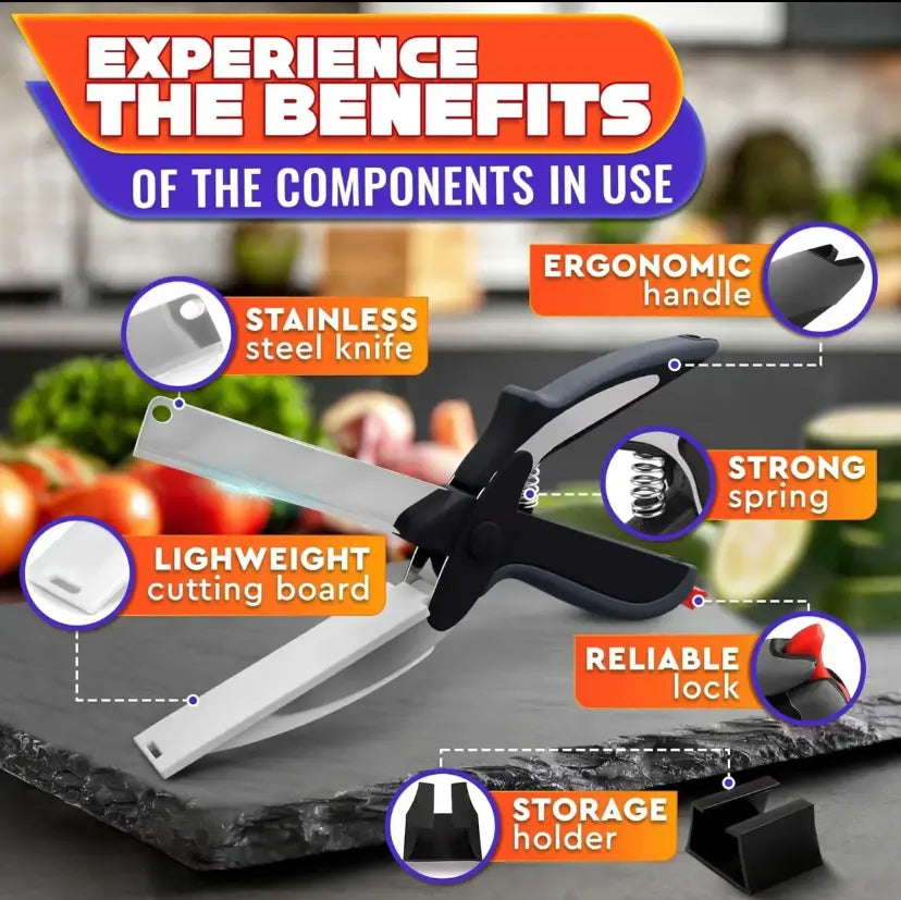 2-in-1 Kitchen Scissors with Cutting Board