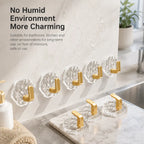 10/20-Pack Heavy-Duty Hexagonal Ripple Adhesive Hooks – Waterproof Wall Hooks for Kitchen & Bathroom