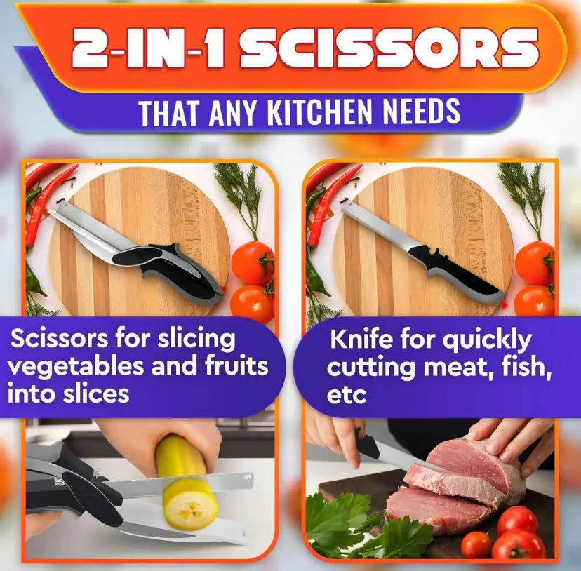 2-in-1 Kitchen Scissors with Cutting Board