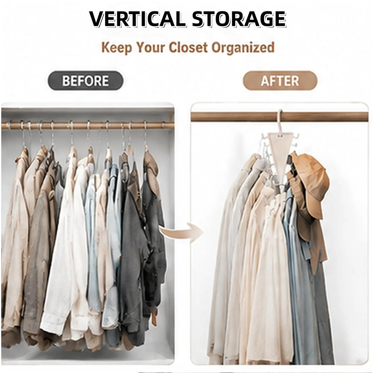V-Shaped Double-Sided Closet Hanger Organizer